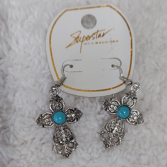 Fashion Cross Earrings - Picture 1 of 3